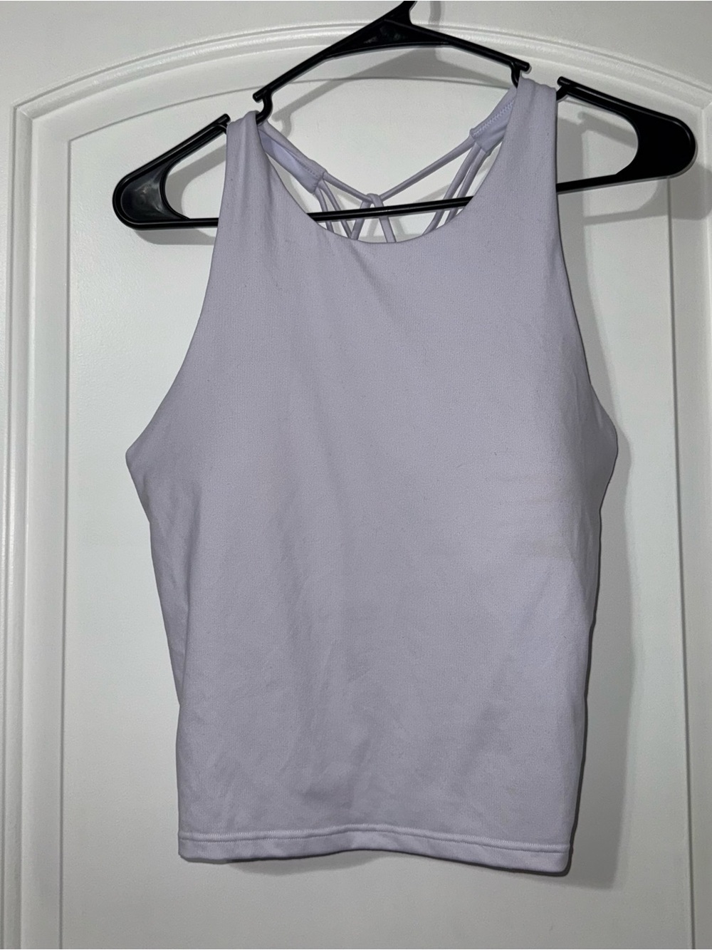 NWT Fabletics Strappy Built In Bra Tank Top Women’s Size Medium Lilac Purple